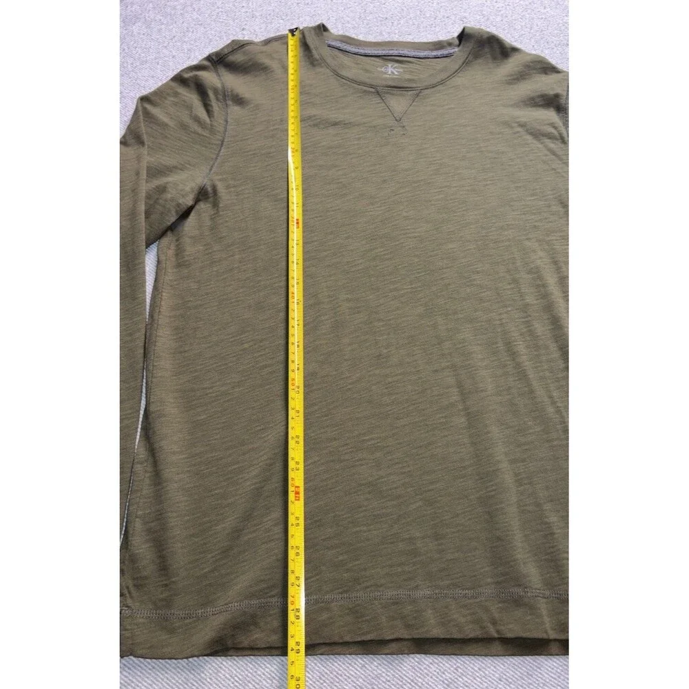 NWT Calvin Klein Jeans Men's Size L Long-Sleeve Slub Knit T-Shirt Olive Green